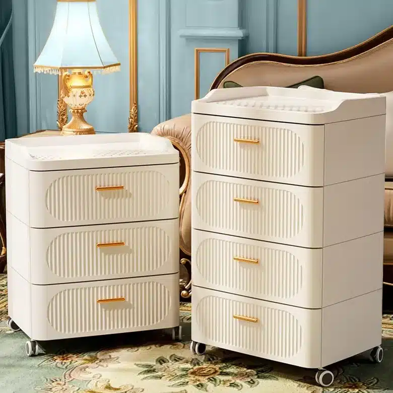 Multi Layer Storage Drawer Cabinet with Wheels for Home Organization